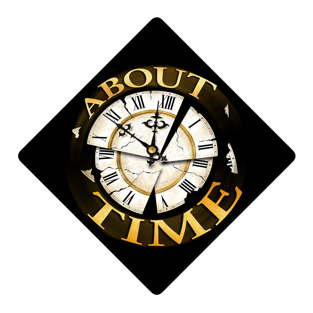 Graduation Cap Topper ™ - About Time - Tassel Topper - Tassel Toppers - Professionally Decorated Grad Caps