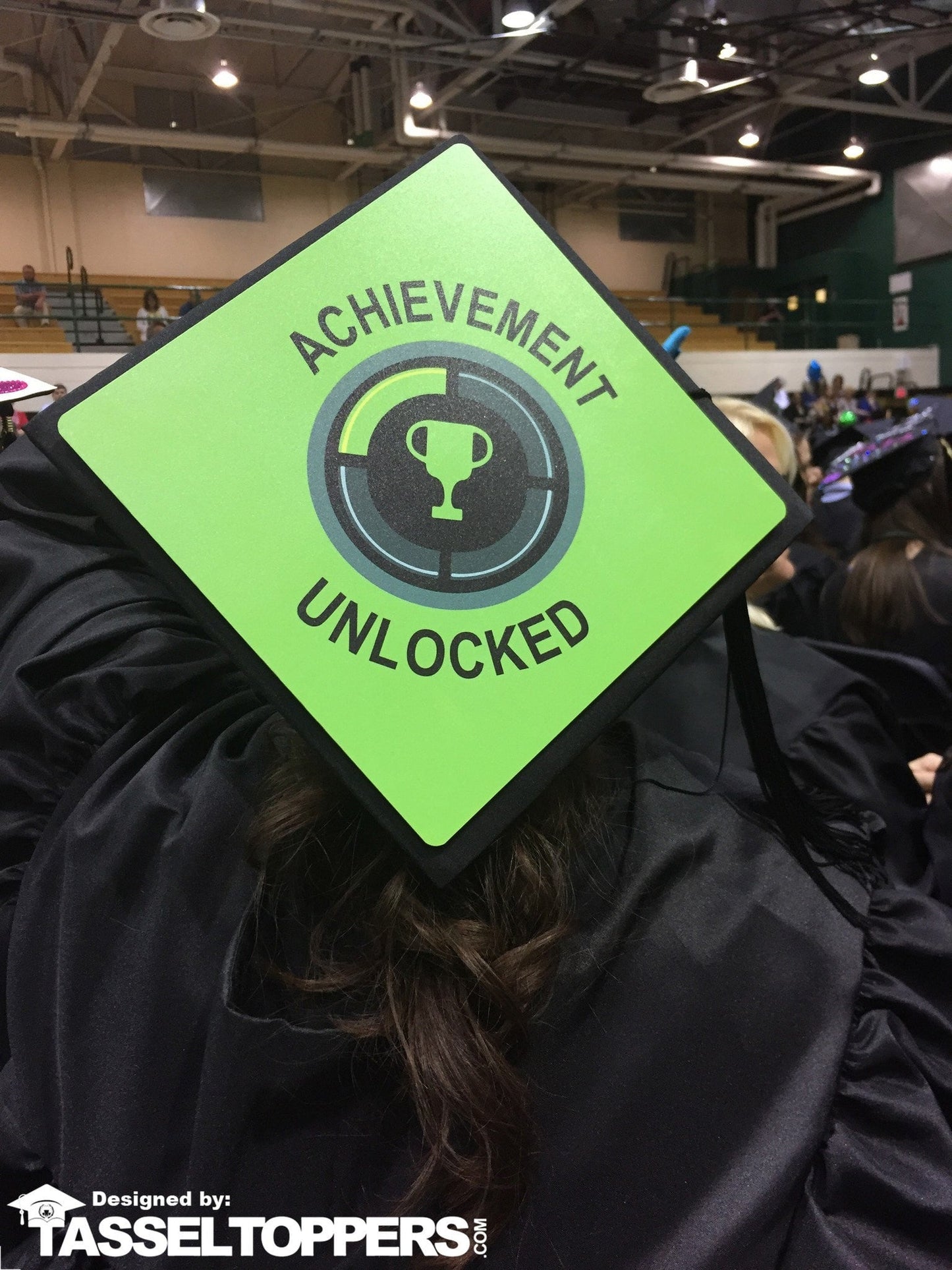 Graduation Cap Topper ™ - Achievement Unlocked - Tassel Topper - Tassel Toppers - Professionally Decorated Grad Caps