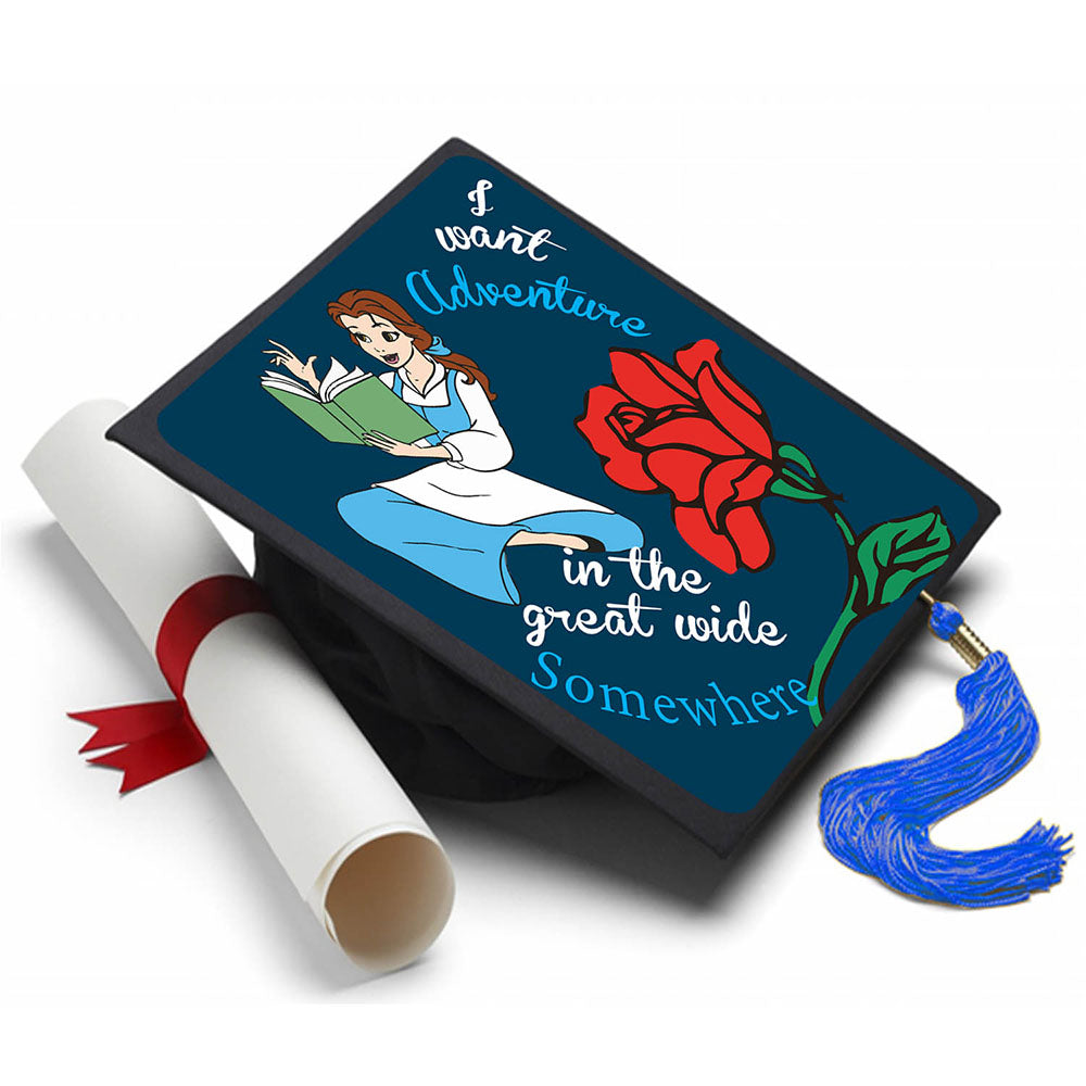 Graduation Cap Topper ™ - Beauty and The Beast - Tassel Topper - Tassel Toppers - Professionally Decorated Grad Caps