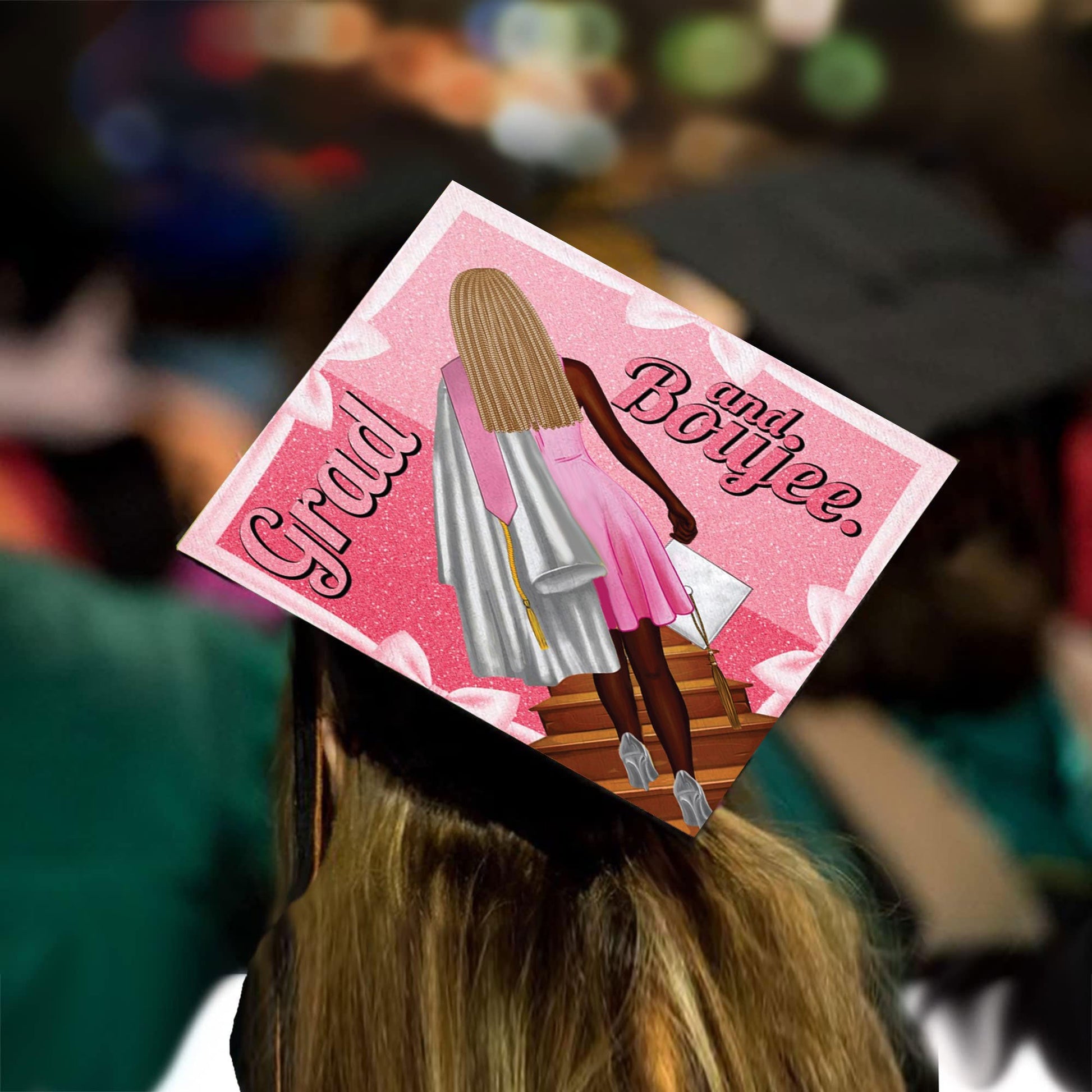 Grad and Boujee Grad Cap Topper - Tassel Toppers - Professionally Decorated Grad Caps