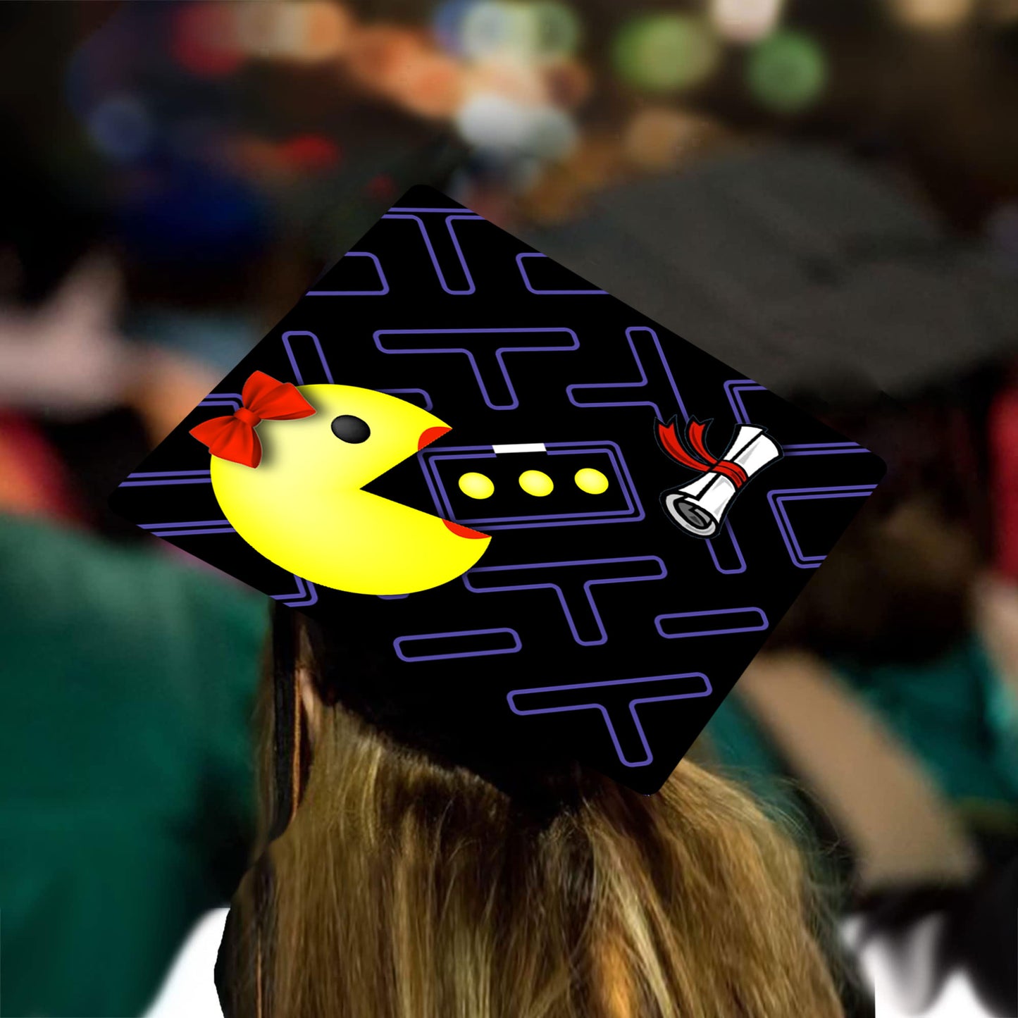 Ms. Pac Man - Grad Cap Tassel Topper