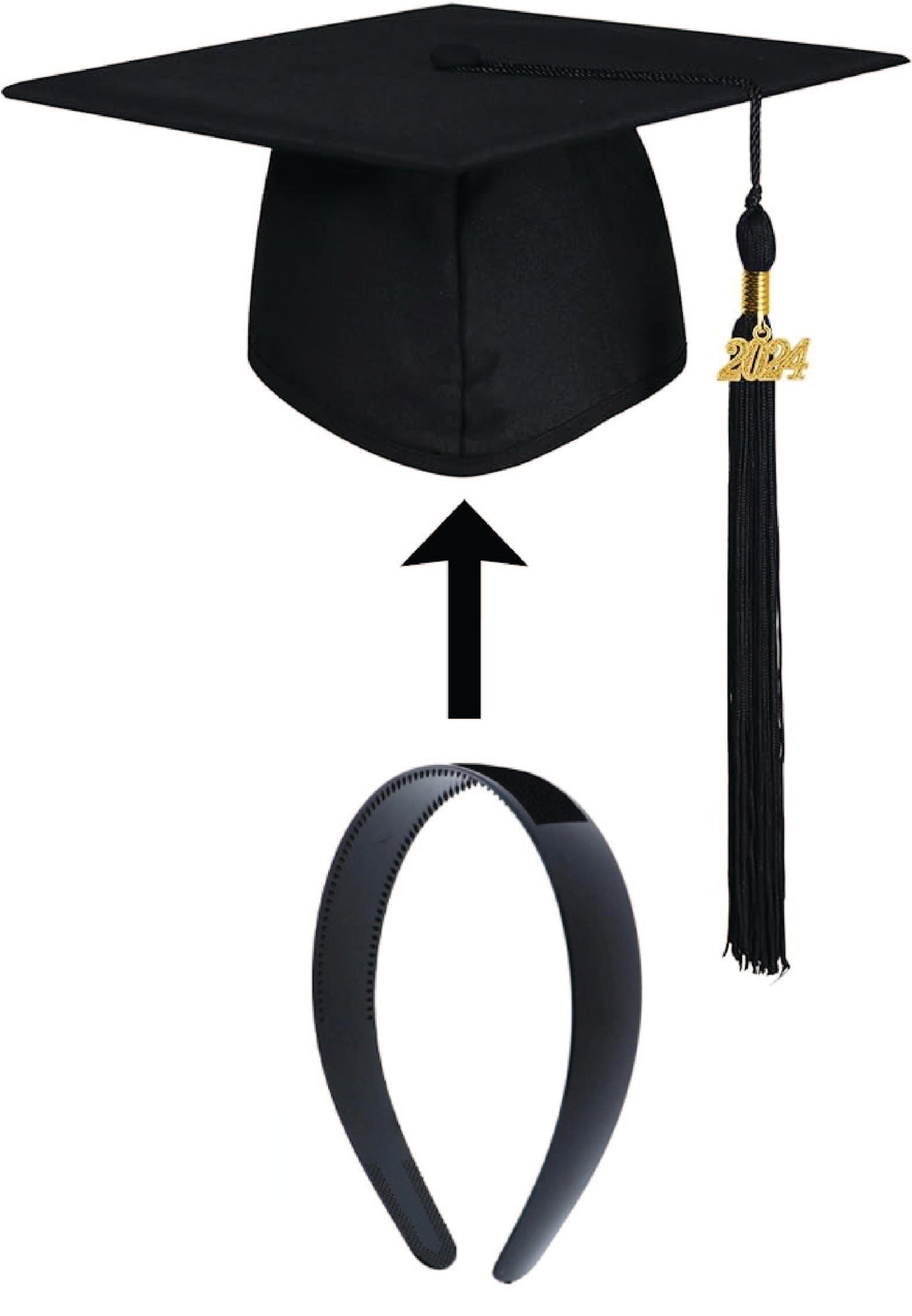 Stabilizer Insert for Graduation Cap, Grad Cap Insert - Black - Tassel Toppers - Professionally Decorated Grad Caps