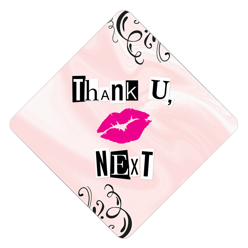 Thank U Next Grad Cap Tassel Topper - Tassel Toppers - Professionally Decorated Grad Caps