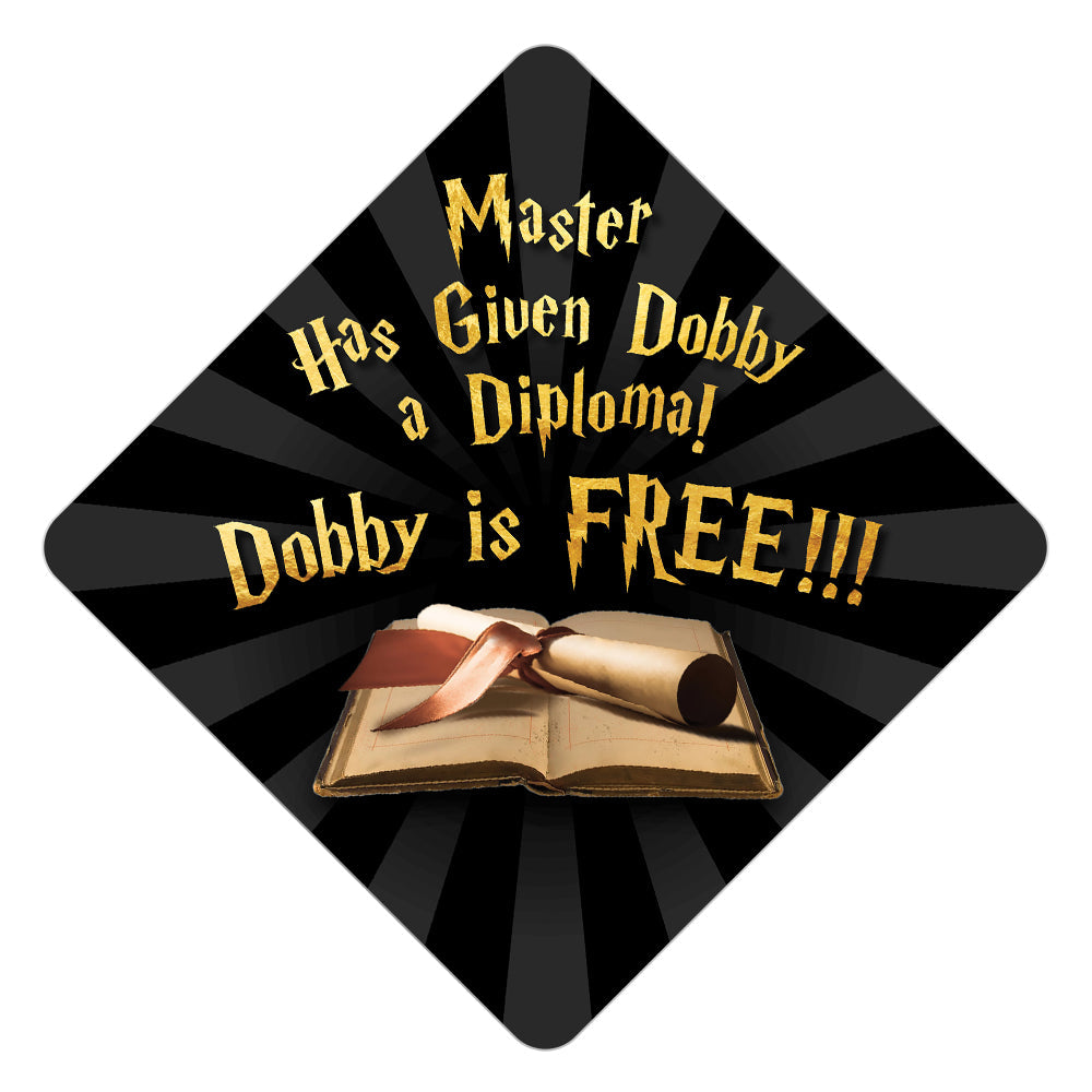 Dobby is Free - Harry Potter Grad Cap Tassel Topper - Tassel Toppers - Professionally Decorated Grad Caps