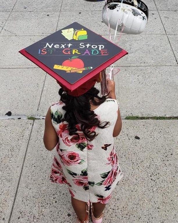 Elementary Graduation Cap - Next Stop First Grade Tassel Topper - Tassel Toppers - Professionally Decorated Grad Caps