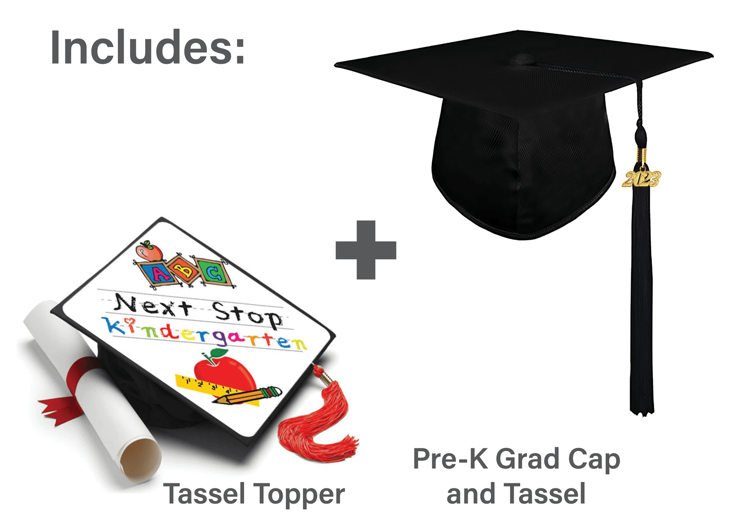 Elementary Graduation Cap - Next Stop Kindergarten Tassel Topper - Tassel Toppers - Professionally Decorated Grad Caps