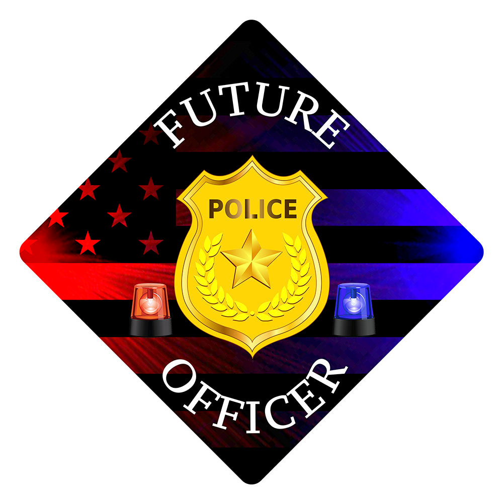 Future Police Officer Grad Cap Tassel Topper - Tassel Toppers - Professionally Decorated Grad Caps