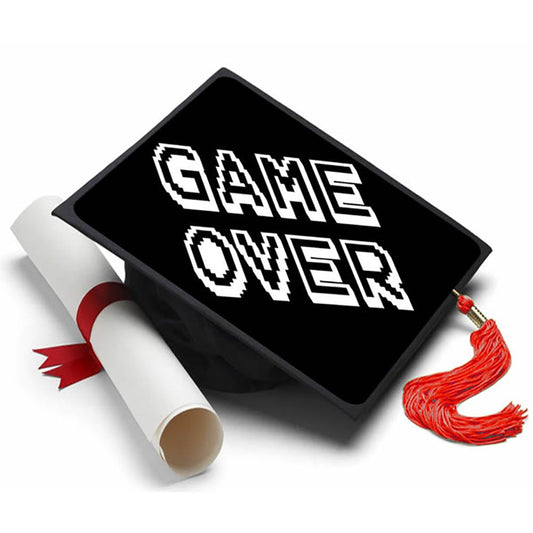 Game Over Grad Cap Tassel Topper - Tassel Toppers - Professionally Decorated Grad Caps