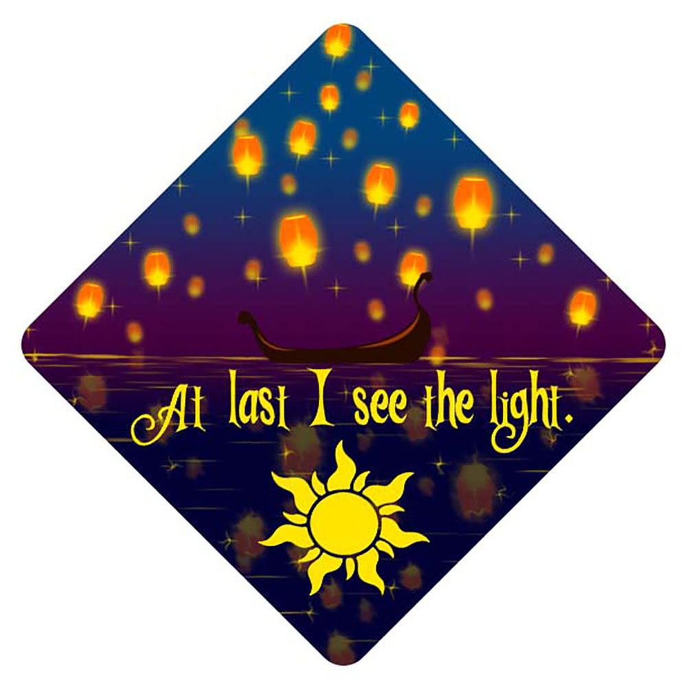 Graduation Cap Topper  ™ - At Last I See The Light - Tangled - Tassel Topper - Tassel Toppers - Professionally Decorated Grad Caps