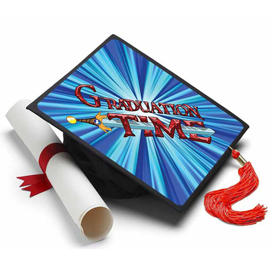 Graduation Time Grad Cap Tassel Topper - Tassel Toppers - Professionally Decorated Grad Caps