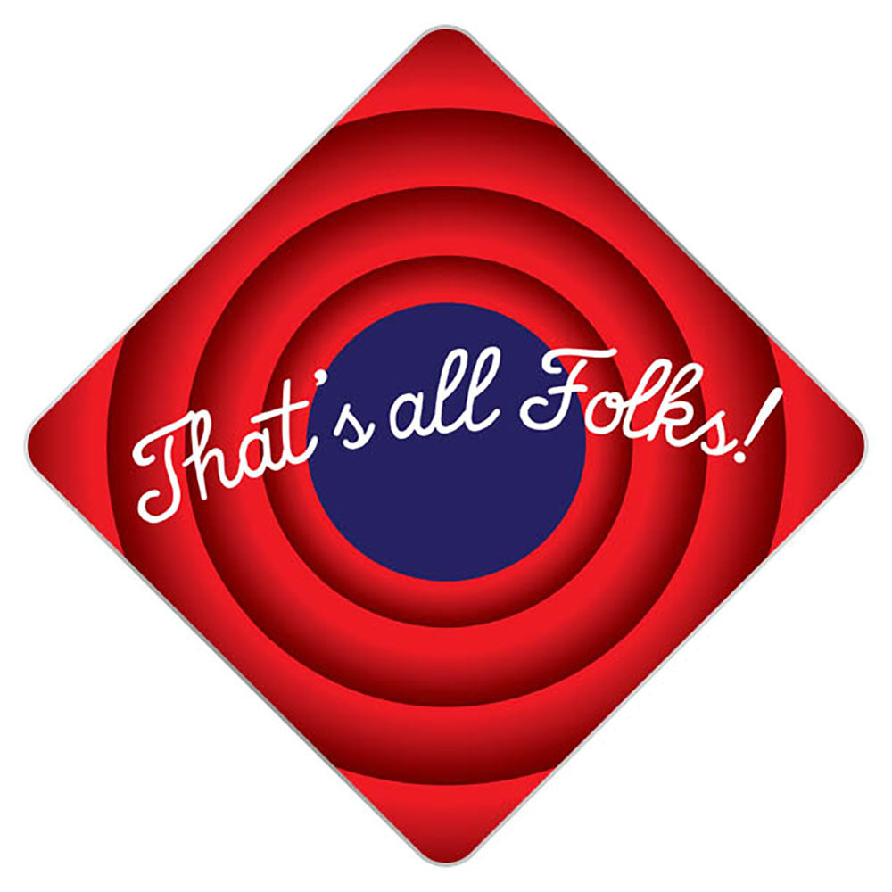 Thats All Folks Grad Cap Tassel Topper - Tassel Toppers - Professionally Decorated Grad Caps