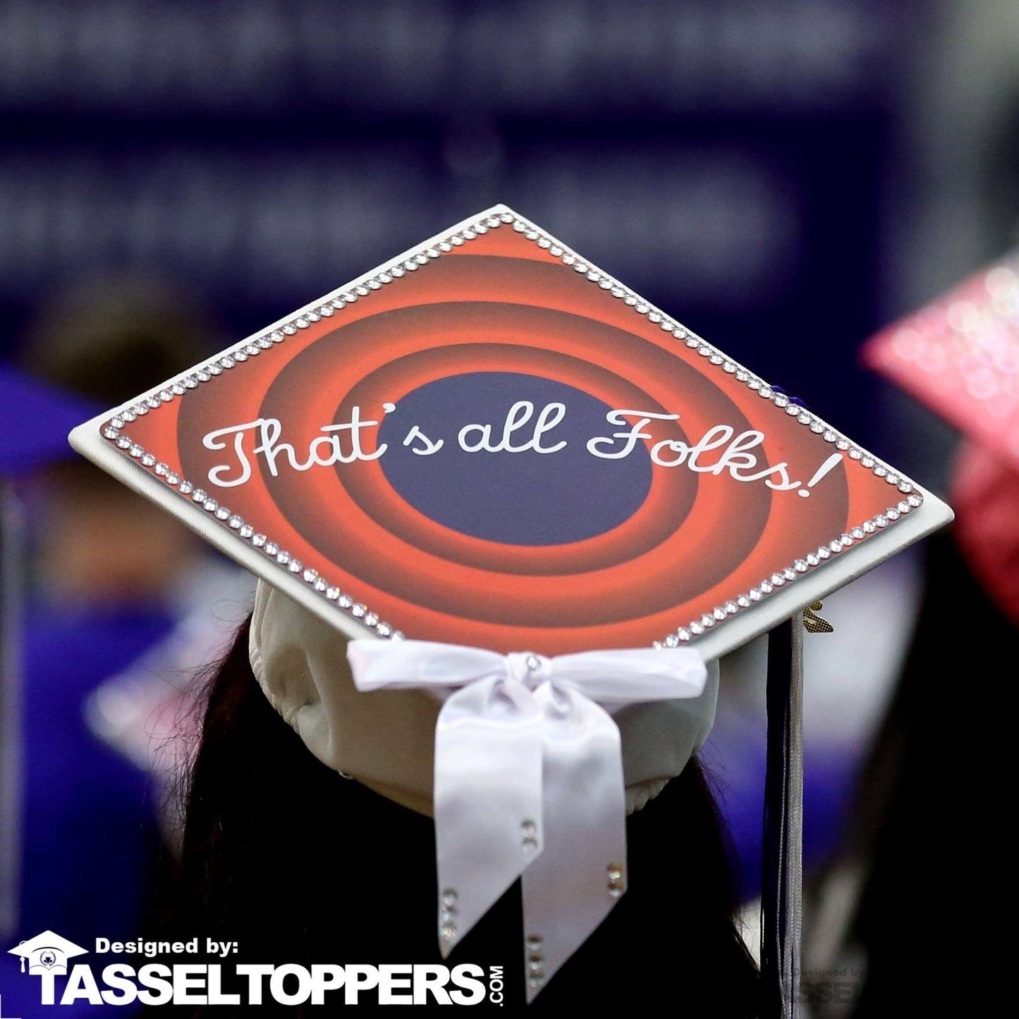 Thats All Folks Grad Cap Tassel Topper - Tassel Toppers - Professionally Decorated Grad Caps