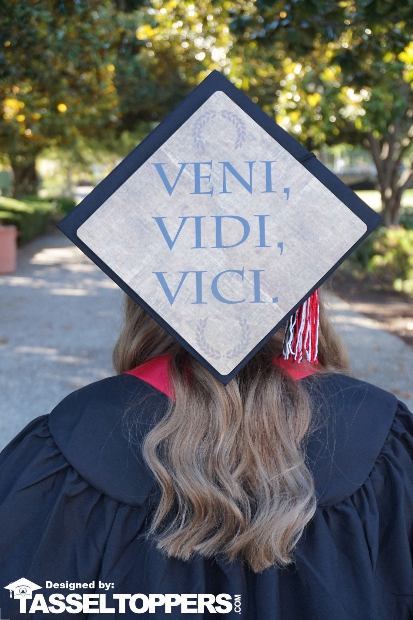 Veni Vidi Vici Grad Cap Tassel Topper - Tassel Toppers - Professionally Decorated Grad Caps