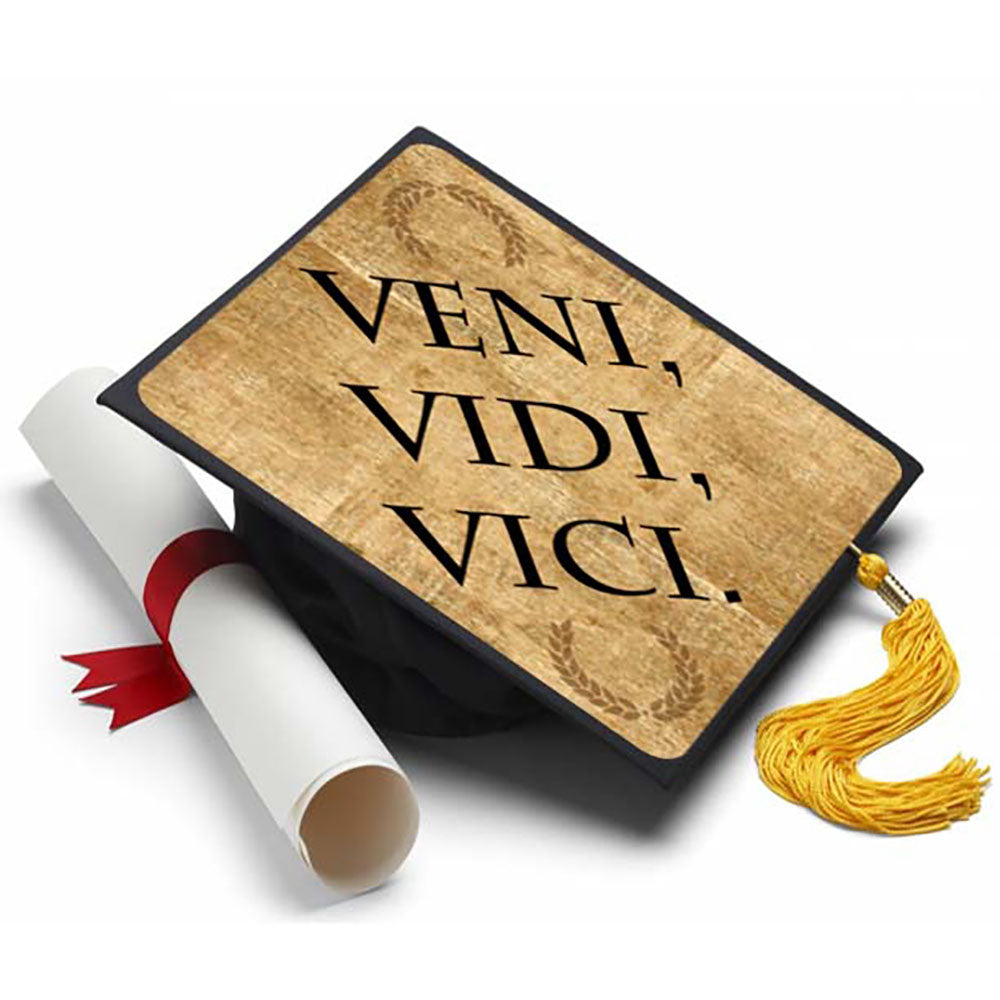 Veni Vidi Vici Grad Cap Tassel Topper - Tassel Toppers - Professionally Decorated Grad Caps